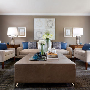 Beige And Blue Living Room | Houzz