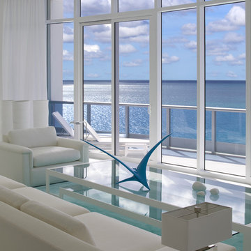 Jennifer Post designed apartment  at The Bath Club, Miami Beach