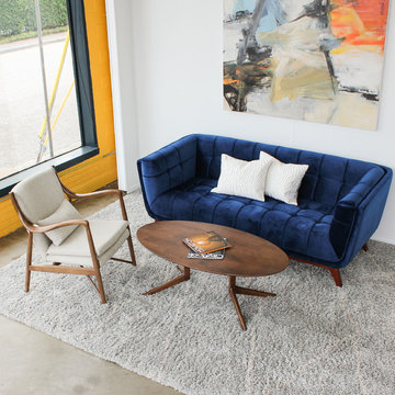 Kano Blue Velvet Sofa