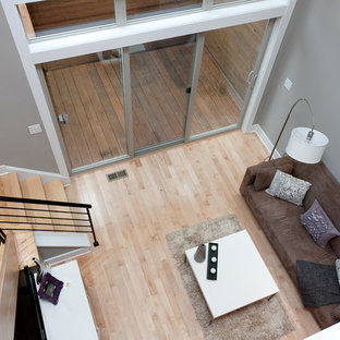 Example of a trendy living room design in Philadelphia