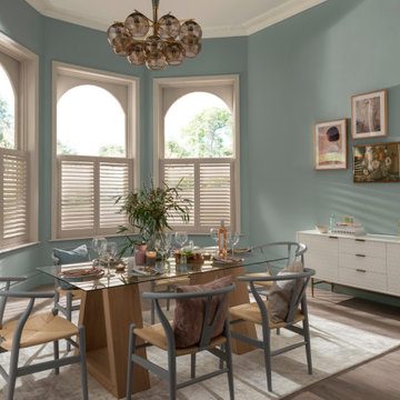 White Dining Room Café Style Shutters