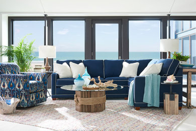 Inspiration for a coastal living room remodel