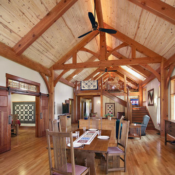 Kentucky Craftsman Timber Frame Home - The Paducah Residence - View from Kitchen