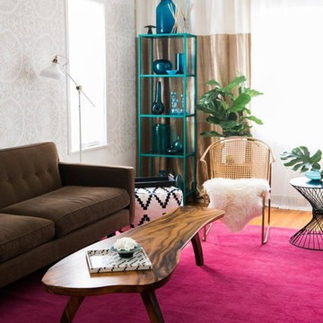 Kim Myles Stenciled Living Room
