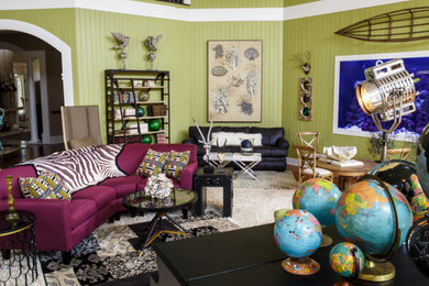 Inspiration for an eclectic living room remodel in Detroit
