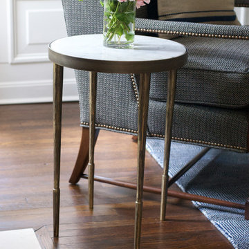 KingsHaven Atwater Accent Table, Artisan Brushed Brass