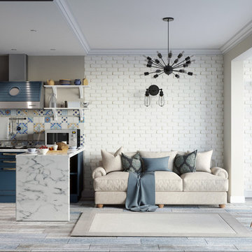 Kitchen & Bathroom Remodeling - Studio Apartment | 3D Rendering