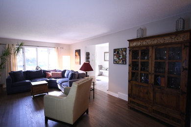 Transitional living room photo in Ottawa