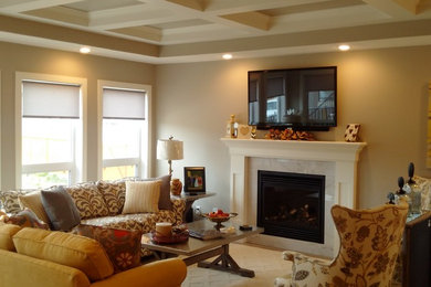 Example of a classic living room design in Calgary