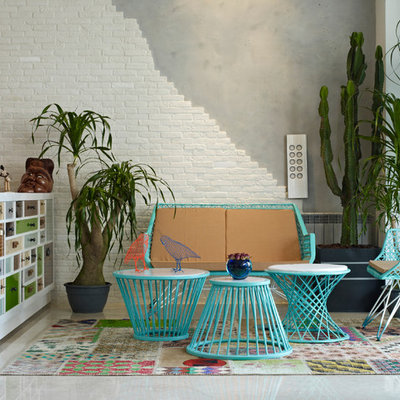 Example of an eclectic formal living room design in Other