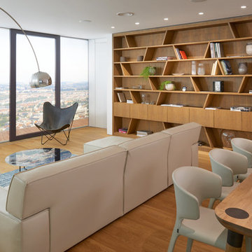 Lacquered kitchen in V Tower skyscraper.