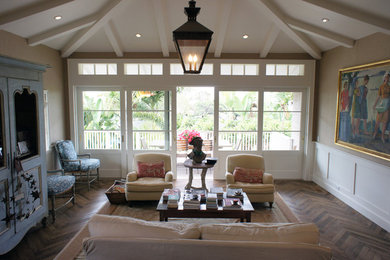 Living room - shabby-chic style living room idea in Orange County