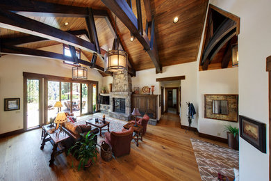 Example of an arts and crafts living room design in Sacramento