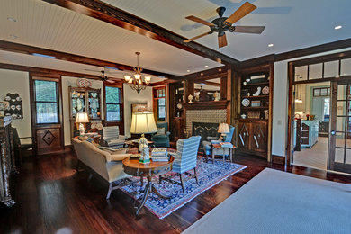 Inspiration for a rustic living room remodel in Atlanta