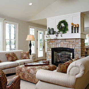 75 Beautiful Traditional Living Room With A Two Sided Fireplace Pictures Ideas July 21 Houzz