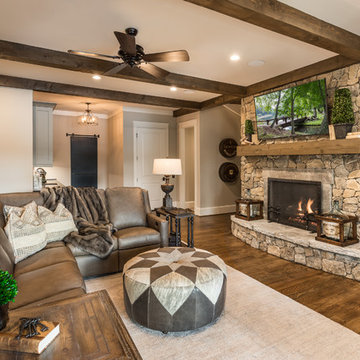 Lake Keowee Custom Home Basement Living Area