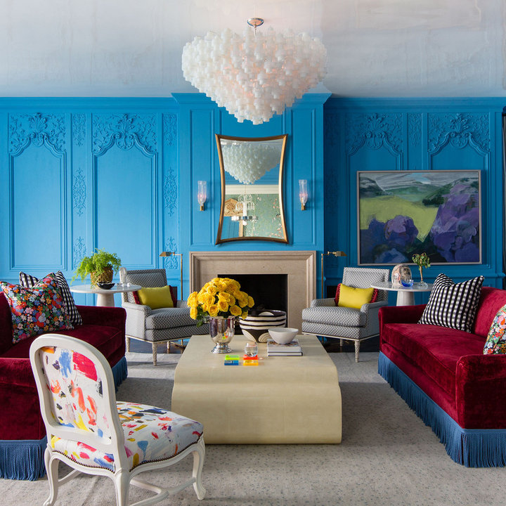 75 Most Popular 75 Beautiful Blue Living Room with Blue Walls Ideas ...