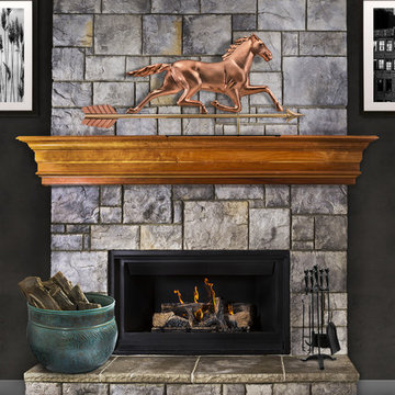 Large Horse Pure Copper Weathervane Sculpture on Mantel Stand: Home Décor by Goo