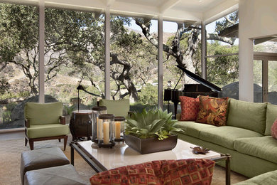 Inspiration for a retro living room in Santa Barbara.