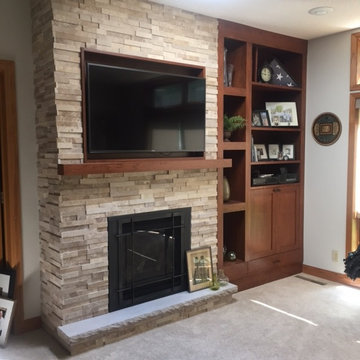 Latte Honed Gas Fireplace