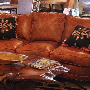 Leather and Hair on Hide Sofa