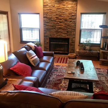 Ledger Rock Fireplace - Warm Living Room Update