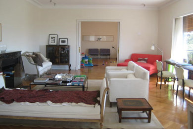 Trendy living room photo