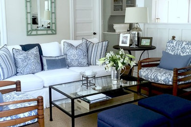 Inspiration for a coastal living room in Orange County.