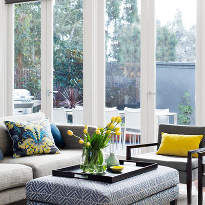 Living room - mid-sized contemporary open concept living room idea in Melbourne