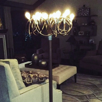 Lightsculptures Floor Lamp with Wrapped Edison Bulbs