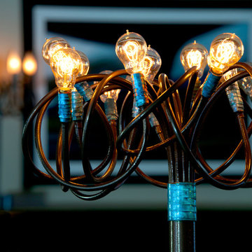 Lightsculptures Wrap Floor Light with Edison Bulbs
