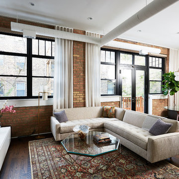 Lincoln Park Residence with custom sheer drapery and roller shades