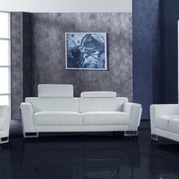 Liviana - Contemporary White Leather Sofa Set