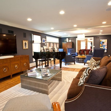 Living and Family Room, Eclectic Design