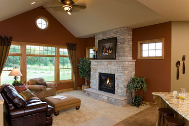 Inspiration for a timeless living room remodel in Minneapolis with a standard fireplace