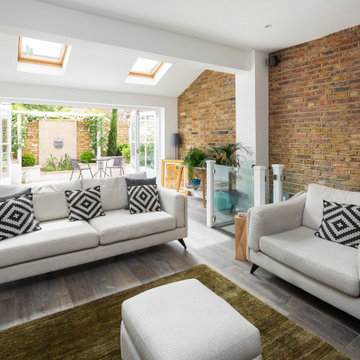 living area and rear extension