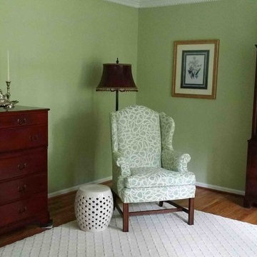 Green Living Room Green Updated Traditional