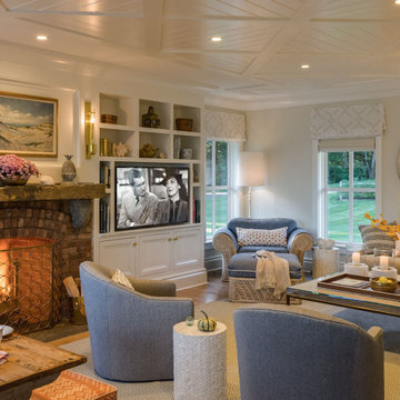 Living Room & Fireplace - Pleasant Heights - Cape Cod, MA - Custom Home