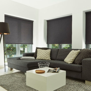 Living room blinds and interiors