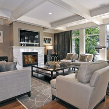Transitional Living Room by Bruce Johnson & Associates Interior Design
