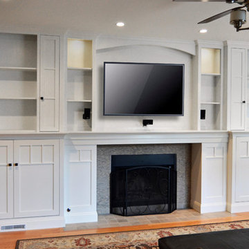 Living room cabinetry in craftsman style