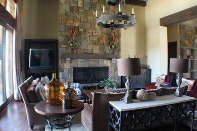 Living room - craftsman living room idea in Austin