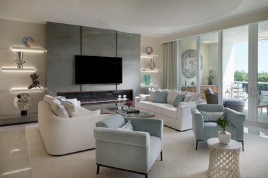 Inspiration for a contemporary living room remodel in Miami