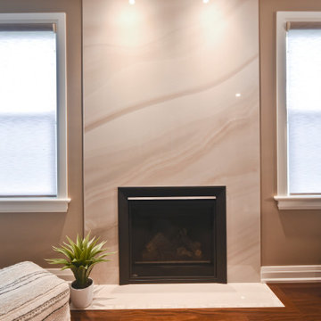 Living Room Fireplace & Custom TV Unit Design