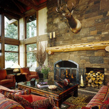 Rustic Living Room by MCM Design