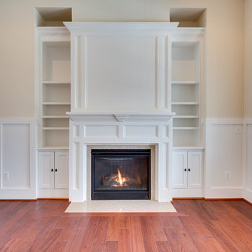 Living Room Fireplace w/Custom Built-in's