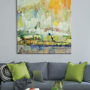 Living Room:  Hand Painted Abstract