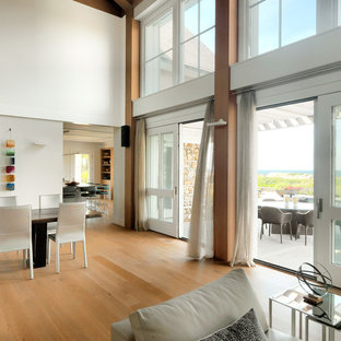 Living room - contemporary living room idea in Boston