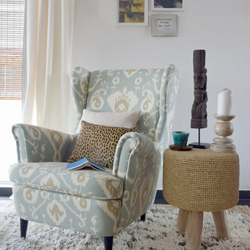 Living room ikat reading corner by Anserai/Elly MacDonald Design