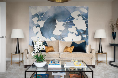 Living Room in Regal Royal Blue & Gold